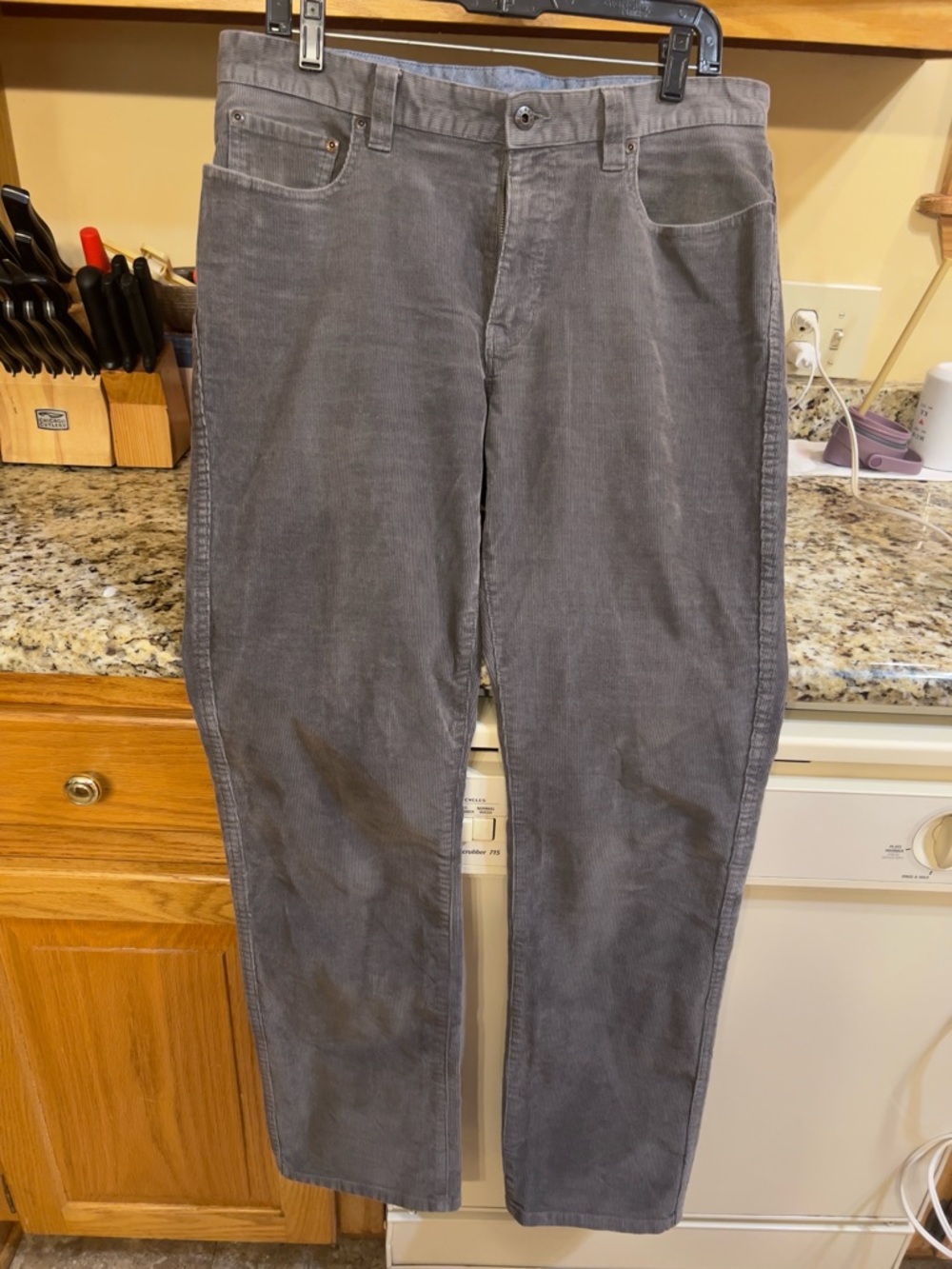 LL Bean Men's Gray Corduroy Pants - Classic Straight Fit